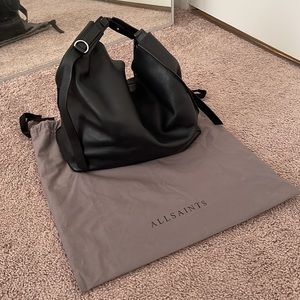 Black Allsaint leather shoulder bag - with dust bag